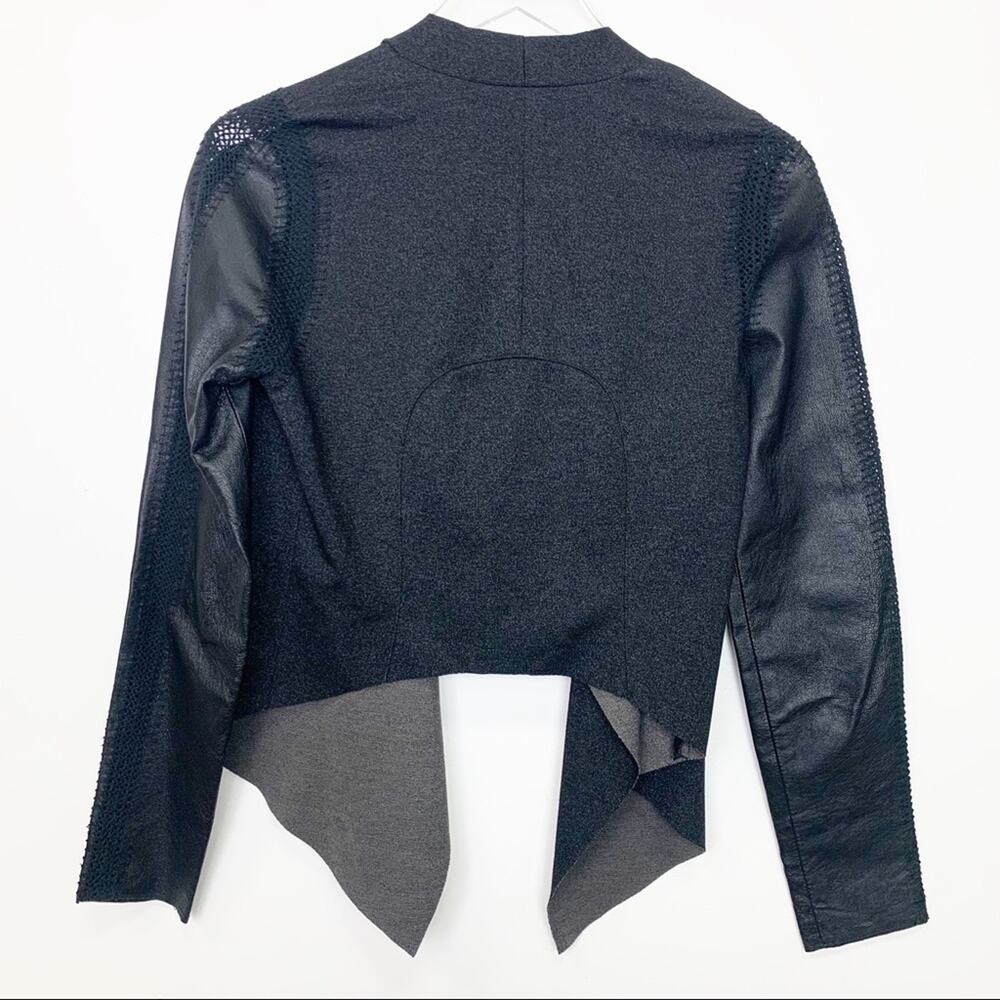 Stella & Jamie Jacket Rio Open Front Leather Sleeve Jacket S - Picture 3 of 5